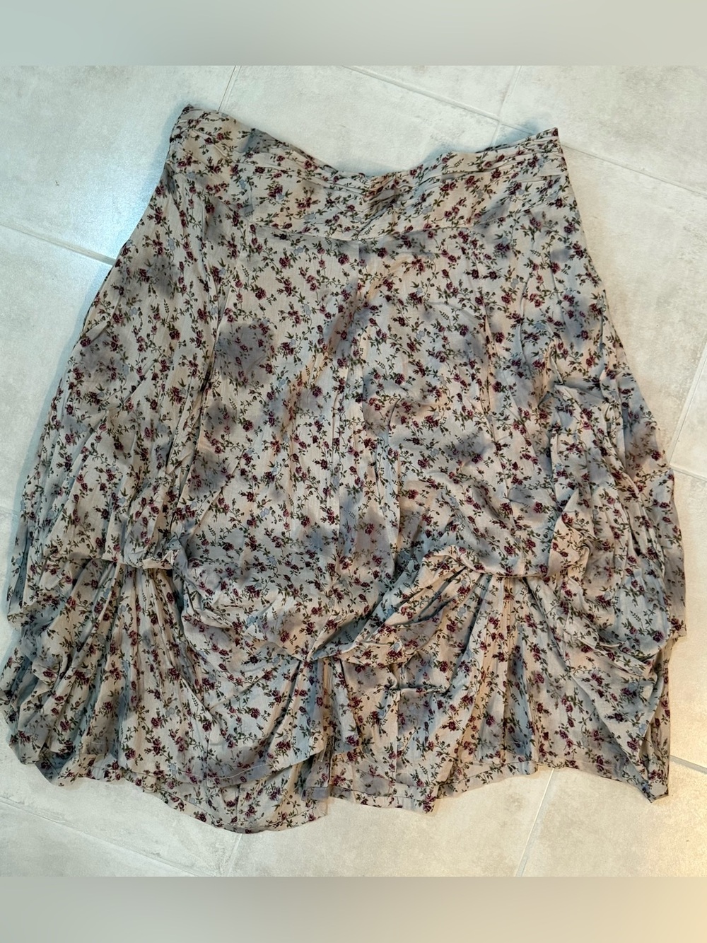 Joe Browns Grey Tea Stained Gathered Skirt Sz XXL